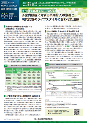 第7回：子宮内膜症に対する早期介入の意義と現代女性のライフスタイルに合わせた治療